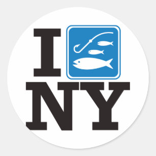 I Fish New York - NY Classic Round Sticker