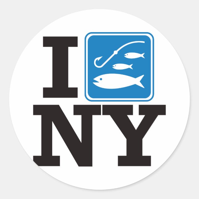 I Fish New York - NY Classic Round Sticker (Front)