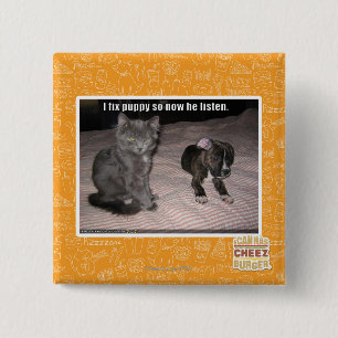 I fix puppy 15 cm square badge