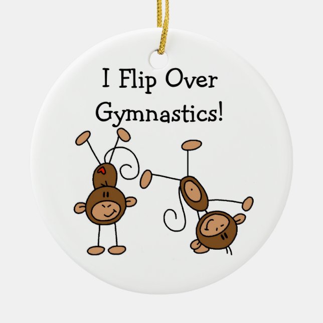 I Flip Over Gymnastics Ceramic Tree Decoration (Front)