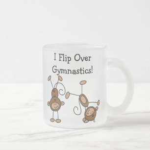 I Flip Over Gymnastics Frosted Glass Coffee Mug