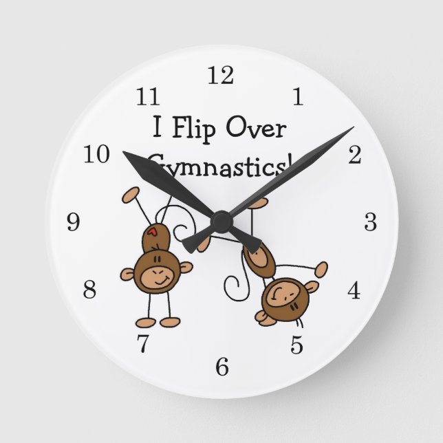 I Flip Over Gymnastics Round Clock (Front)