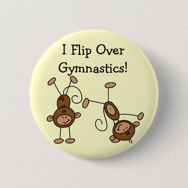 I Flip Over Gymnastics Tshirts and Gifts 6 Cm Round Badge (Front)