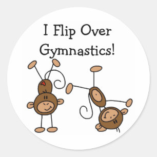 I Flip Over Gymnastics Tshirts and Gifts Classic Round Sticker