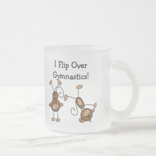I Flip Over Gymnastics Tshirts and Gifts Frosted Glass Coffee Mug