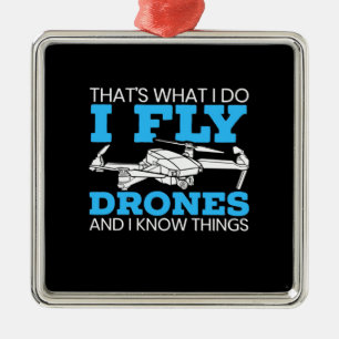 I Fly Drones Metal Tree Decoration