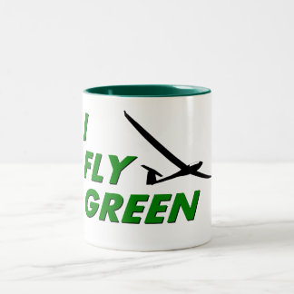 I Fly GREEN Two-Tone Coffee Mug