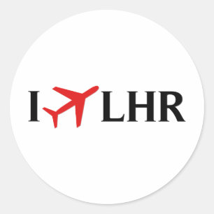 I Fly LHR - London Heathrow Airport, London, UK Classic Round Sticker