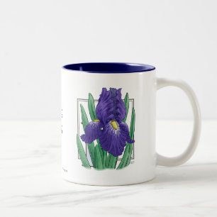 I for Iris Flower Monogram Two-Tone Coffee Mug
