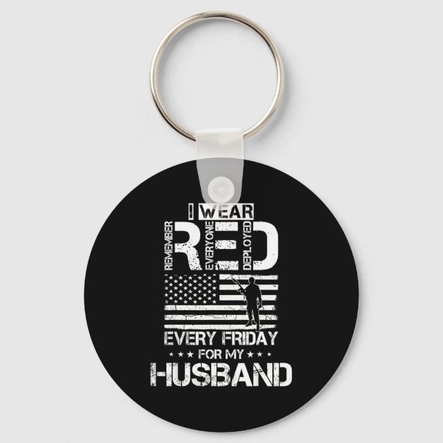 I For Red Husband Red Friday Key Ring (Front)