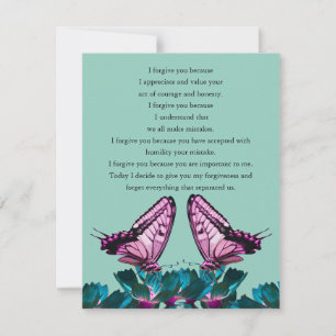 i forgive you rainbow butterfly invitation