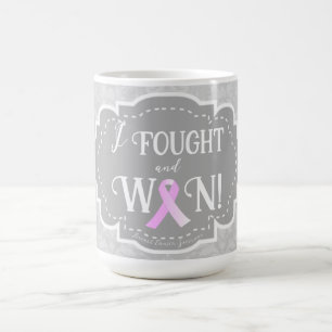 I Fought and Won   Breast Cancer Survivor Coffee Mug