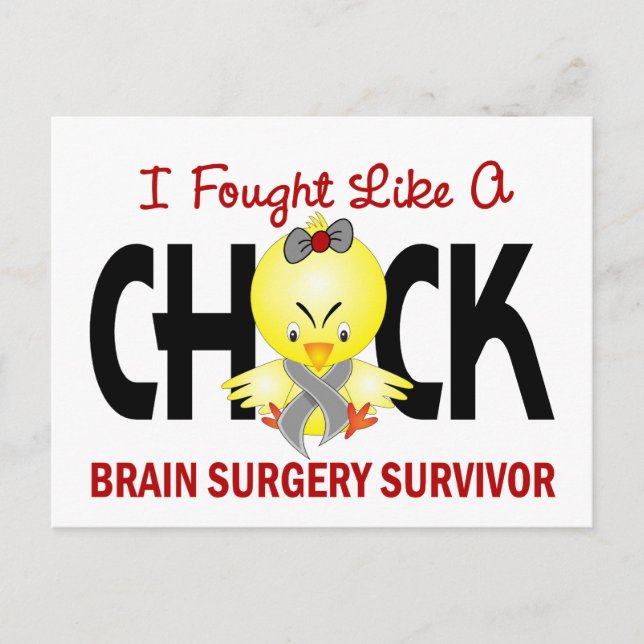 I Fought Like A Chick 1 Brain Surgery Survivor Postcard (Front)