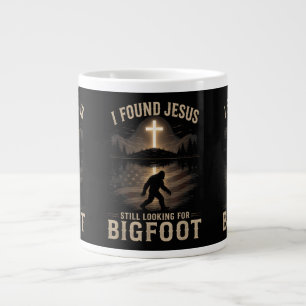 I Found Jesus Still Looking Bigfoot Funny Faith Large Coffee Mug