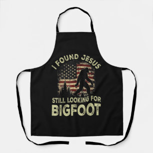 I Found Jesus Still Looking Bigfoot Funny Summer C Apron