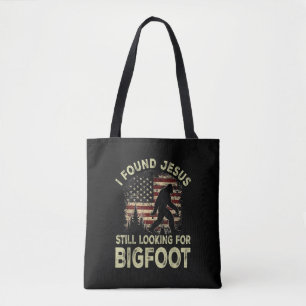 I Found Jesus Still Looking Bigfoot Funny Summer C Tote Bag