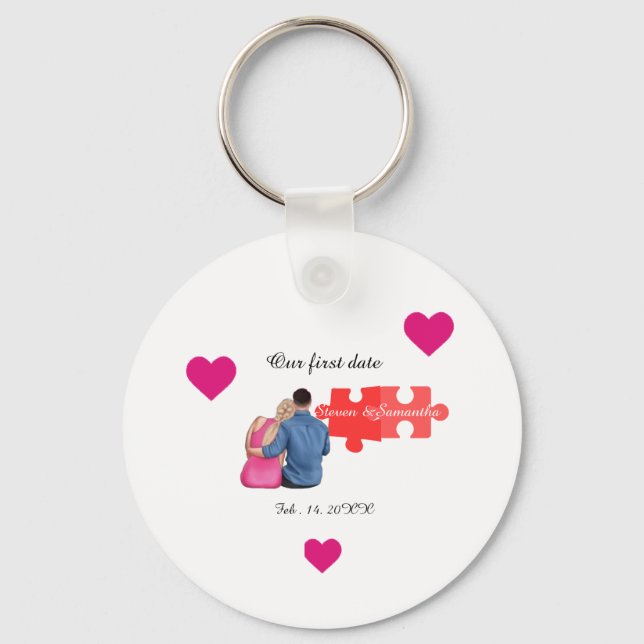  I Found My Missing Piece Couple first valentines  Key Ring (Front)