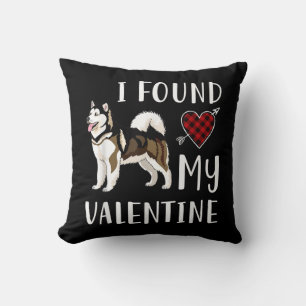 I Found My Valentine Day Husky Lover Gift Cushion