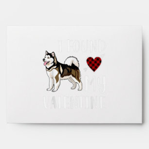 I Found My Valentine Day Husky Lover Gift Envelope