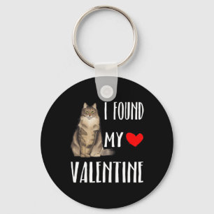 I Found My Valentine Day Norwegian Forest Cat Love Key Ring
