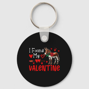 I Found My Valentine Donkey With Flower Farmer Cut Key Ring