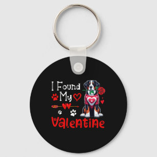 I Found My Valentine Greater Swiss Mountain Cute H Key Ring