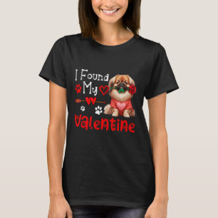 I Found My Valentine Pekingese With Flower Cute He T-Shirt