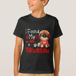 I Found My Valentine Pekingese With Flower Cute He T-Shirt