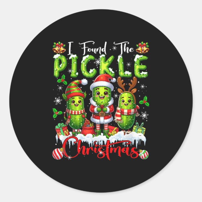 I Found The Ckle Christmas Santa Reindeer Elf Ckle Classic Round Sticker (Front)