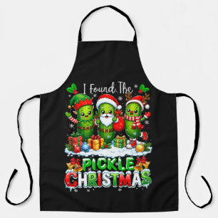 I Found The Pickle Xmas Three Santa Apron