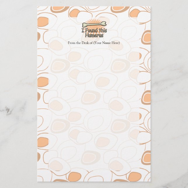 I Found This Humerus Bone, Funny Stationery (Front)