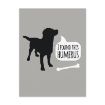 I Found This Humerus Dog with Bone Funny Postcard