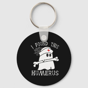 I Found This Humerus Fun Ghost Nurse Halloween Key Ring