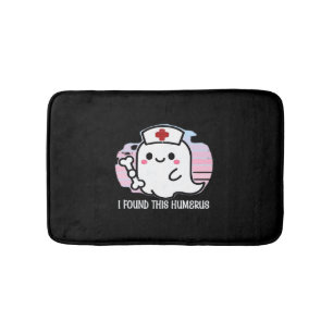 I Found This Humerus Funny Halloween Nurse Ghost B Bath Mat