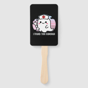 I Found This Humerus Funny Halloween Nurse Ghost B Hand Fan