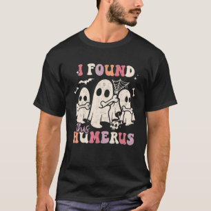 I Found This Humerus Ghost Halloween Groovy Retro T-Shirt