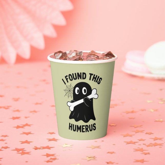 I Found This Humerus Halloween Ghost Paper Cups (Insitu)