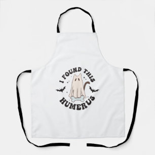 I Found This Humerus Humourous Funny Halloween Cat Apron