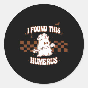 I found this humerus Spooky Nurse Halloween Costum Classic Round Sticker