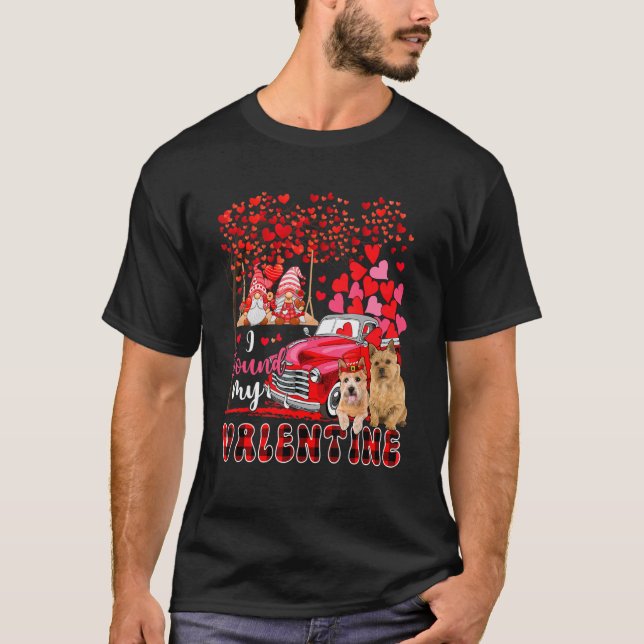 I Found Valentine Two Cute Norwich Terriers Gnomes T-Shirt (Front)