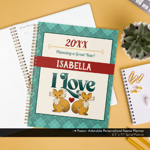 I ❤️ Foxes!–Adorable Personalized Name Planner