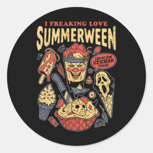I Freaking Love Summerween Classic Round Sticker