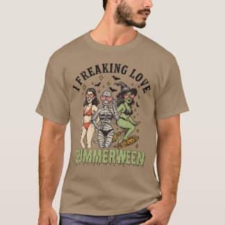 I Freaking Love Summerween Spooky Beach Girls T-Shirt