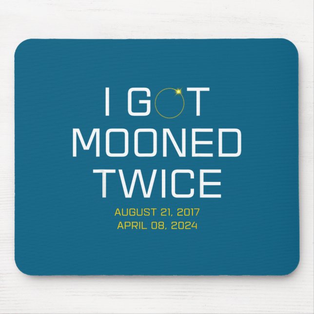 I Funny Got Mooned Twice Total Solar Mouse Mat (Front)