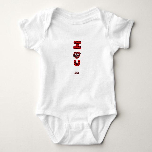 I Fuzzy U Baby Jersey Bodysuit (Front)