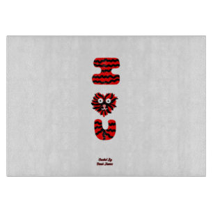I Fuzzy U Glass Cutting Board (27.9 cm x 20.3 cm)