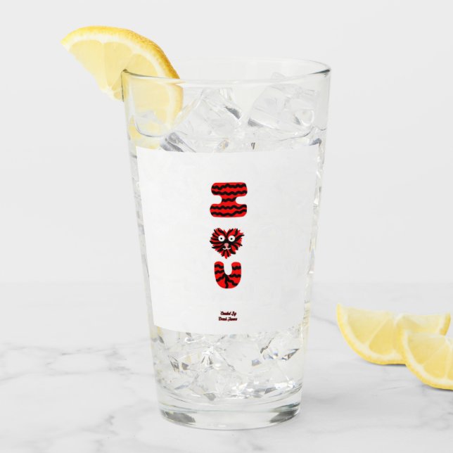 I Fuzzy U Glass Tumbler (Front Ice)