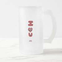 I Fuzzy U Large Frosted Glass Mug
