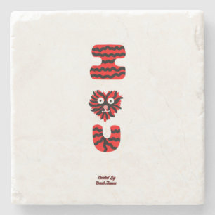 I Fuzzy U Marble Stone Coaster