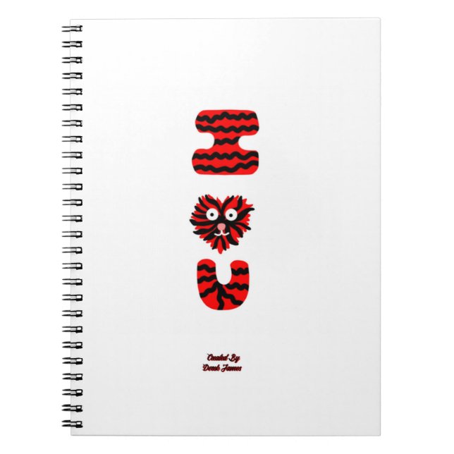 I Fuzzy U Spiral Photo Notebook (Front)